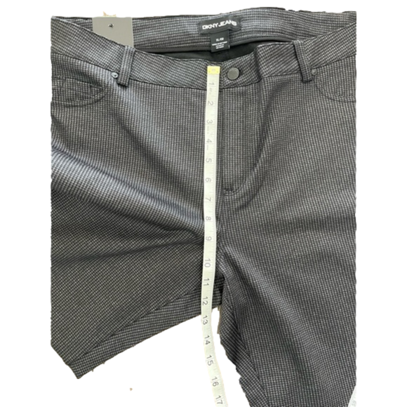 DKNY Women's Ponte Dress Ankle Pant Grey Houndstooth Size XL NEW - Picture 3 of 6